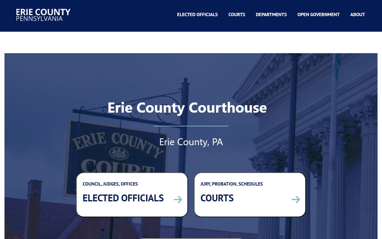 Erie County courts clerk of records Erie criminal records access
