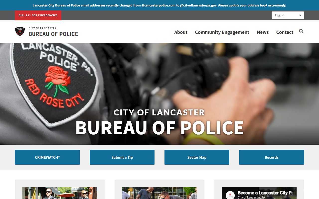 Lancaster City Police Department records division Lancaster criminal records