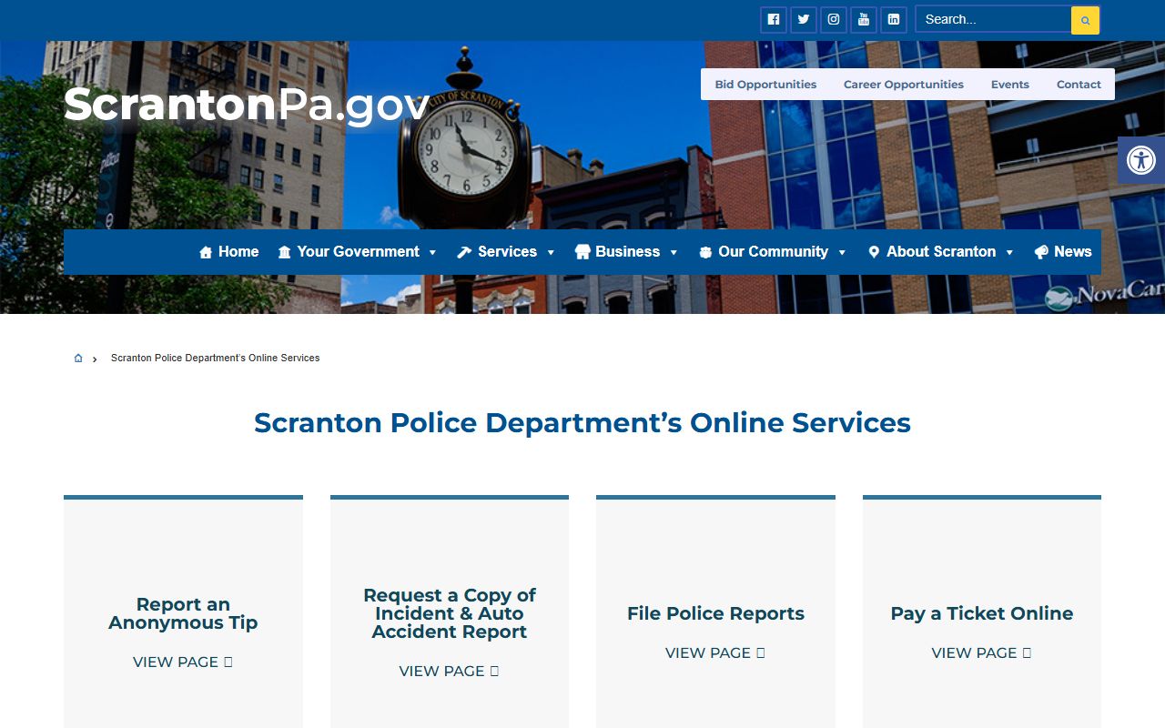 Scranton police department records unit Scranton criminal records