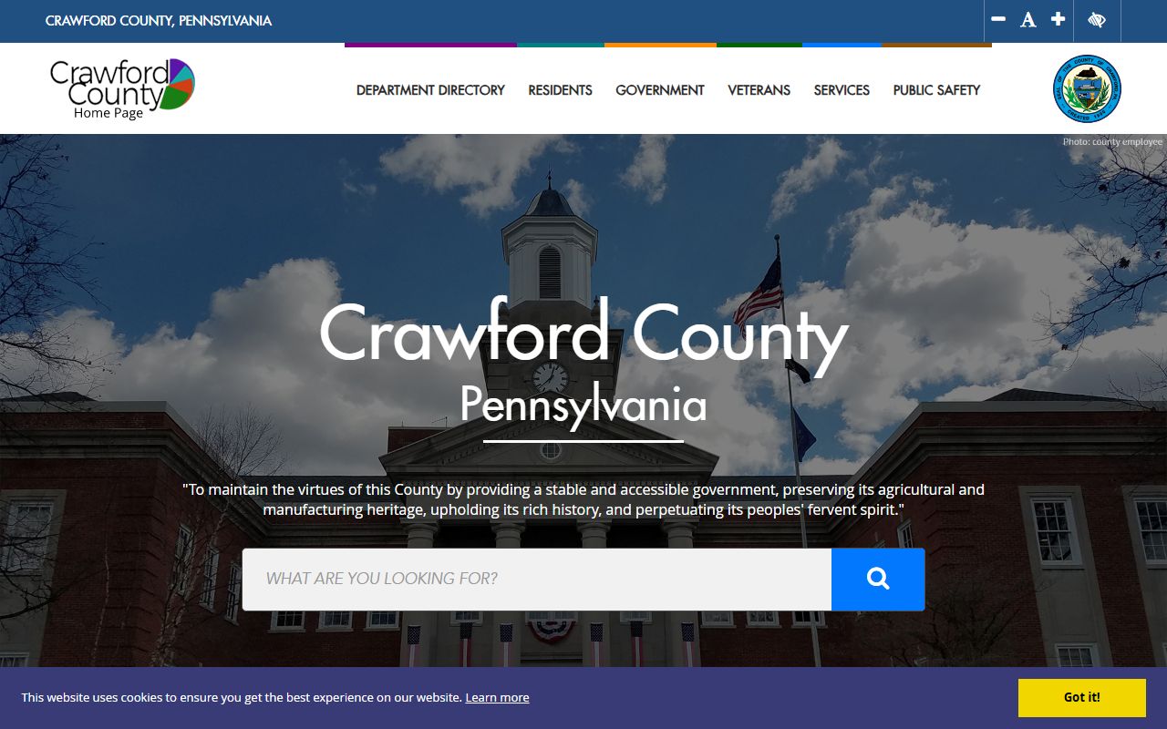 Crawford County government website for criminal records in Meadville Pennsylvania