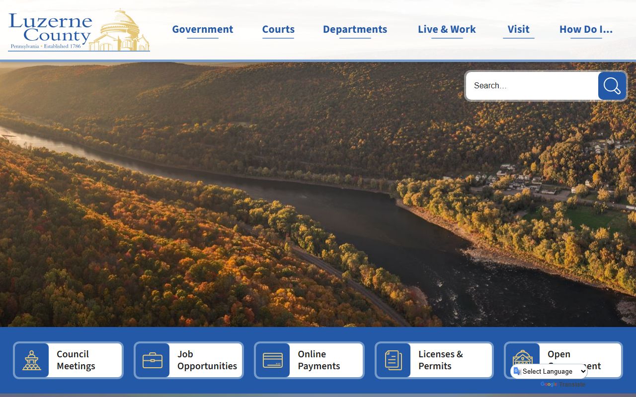 Luzerne County government website for criminal records in Wilkes-Barre Pennsylvania