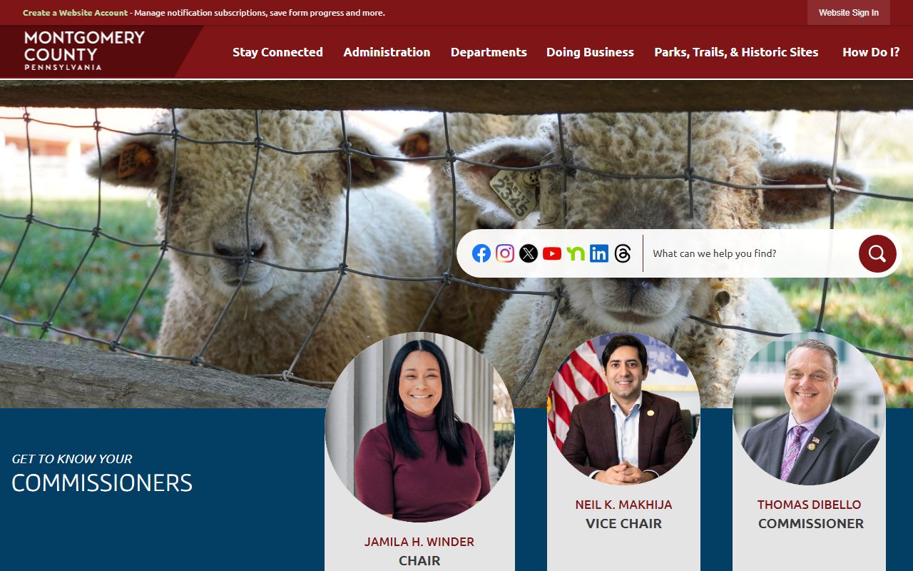 Montgomery County government website for accessing criminal records