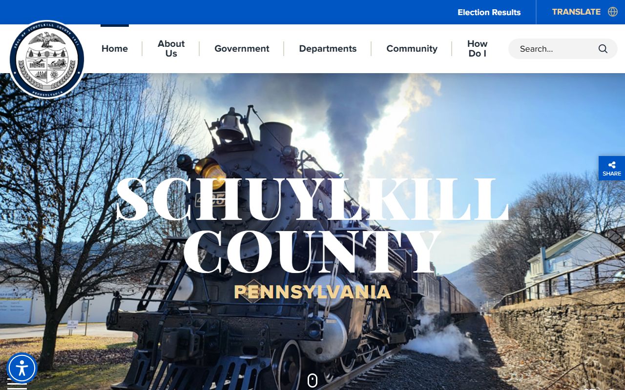 Schuylkill County government website for Schuylkill County criminal records and courthouse information