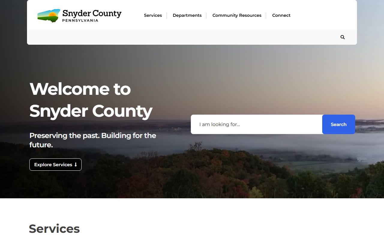 Snyder County government website for Snyder County criminal records and court information
