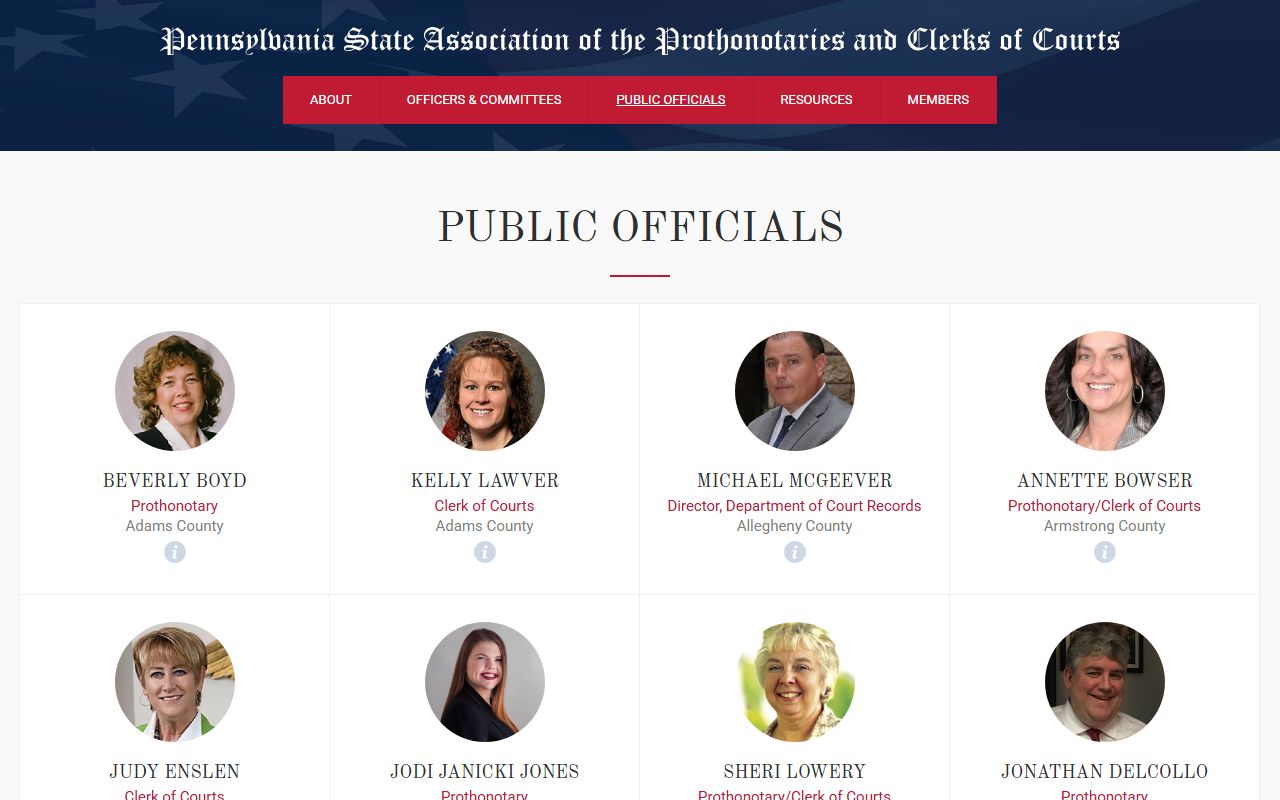 Wyoming County criminal records PAPCCA public officials directory